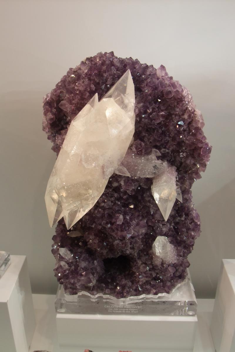 Amethyst on Calcite aprox 40cm high.JPG