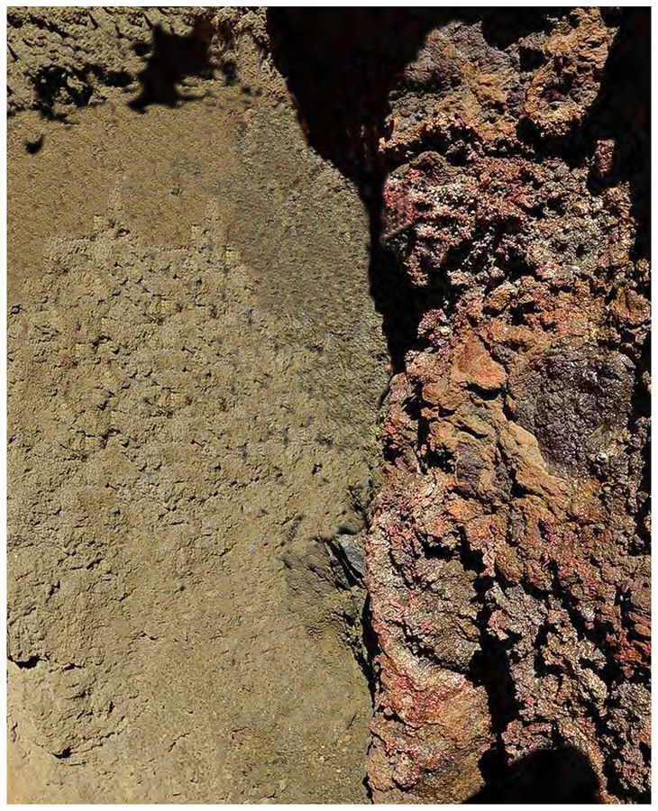 08 - A 2 metre longh native Copper nugget in situ  - Las Minerale Pit - 2013.jpg