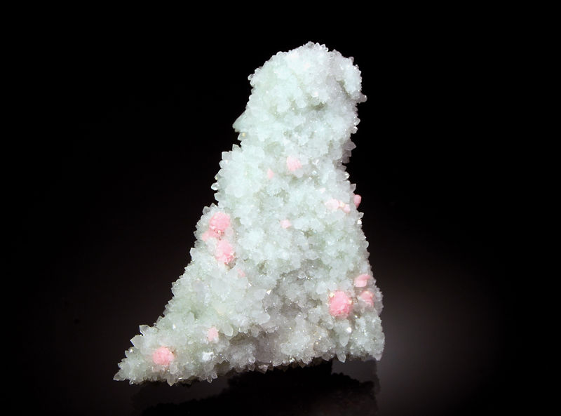 2505 Rhodochrosite on quartz - Grizzly Bear Mine, Ouray, Colorado.jpg