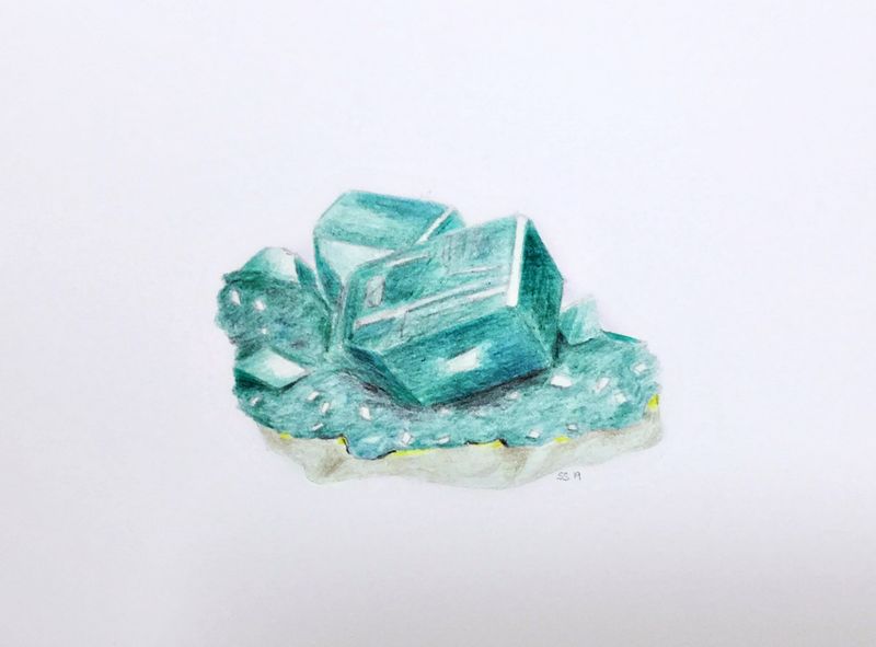 Dioptase, Tsumeb.JPG