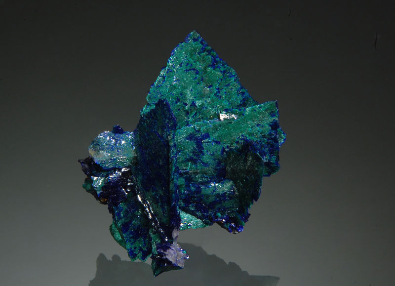 Malachite ps. azurite - Nchanga Mine, Zambia.jpg