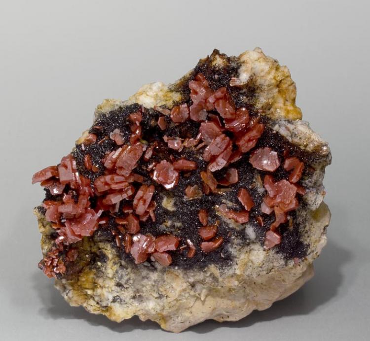 Vanadinite with Mottramite - Aderhoual, Mibladen, Midelt, Morocco.jpg