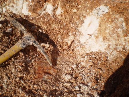 Hogg mine pegmatite-quartz core.JPG