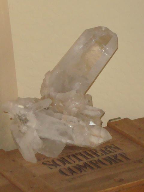 Huge Quartz standing Cluster 12x10 with Tabby 4x7.JPG