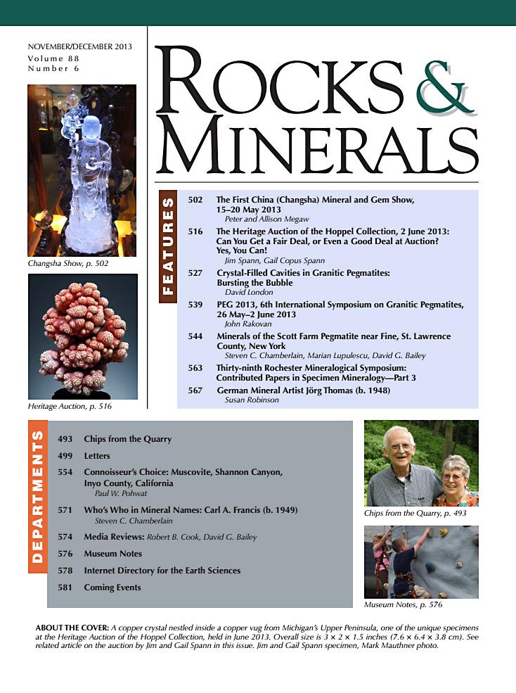 Rocks & Minerals Magazine - Nov_Dec 2013 issue.jpg - Table of contents.jpg