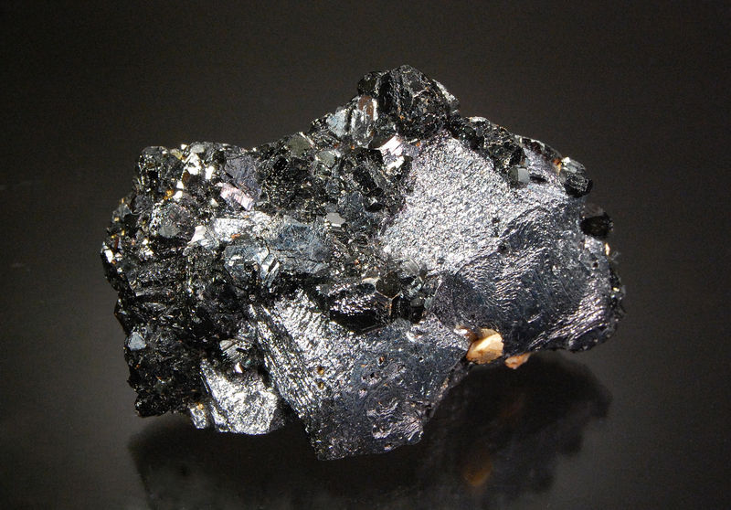 2794 Sphalerite on Galena - Huaron Mines, Huallay Dist., Pasco Dept., Peru.jpg