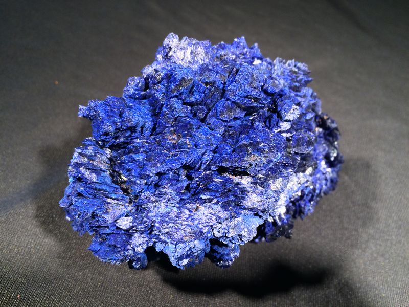 634e. Azurite Rosette, Nchanga Open Pit, Chingola, Copperbelt, Zambia.JPG