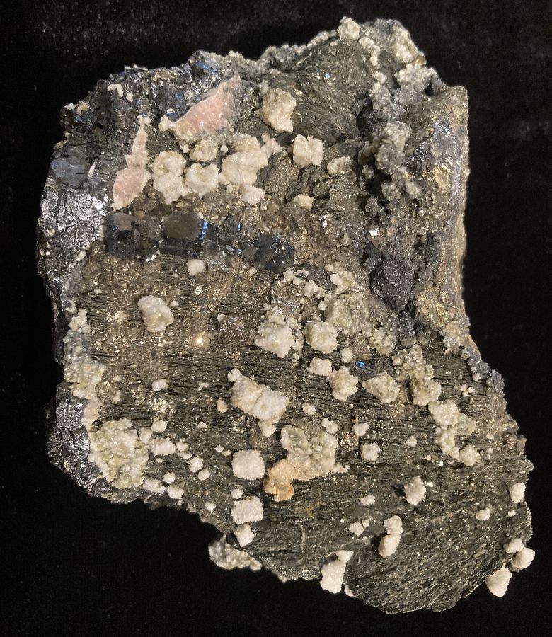 717. Pyrrhotite, Sphalerite, Galena, Pyrite, Rhodochrosite, Calcite, Trepča complex, Trepča valley, Mitrovica, Mitrovica District, Kosovo (2).JPG