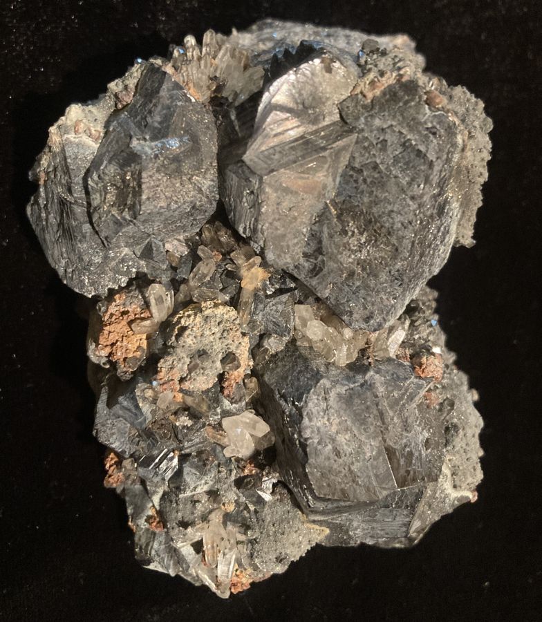 718. Galena, Quartz, Rhodochrosite, Boulangerite, Trepča complex, Trepča valley, Mitrovica, Mitrovica District, Kosovo (3).JPG
