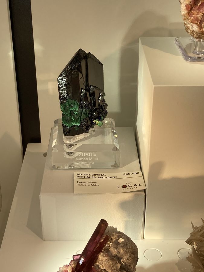 Azurite, partial ps Malachite, Tsumeb, Namibia.JPG