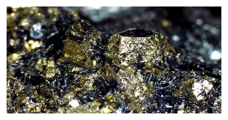 Elba Pyrite with Hematite - pyrite with hematite blades.jpg