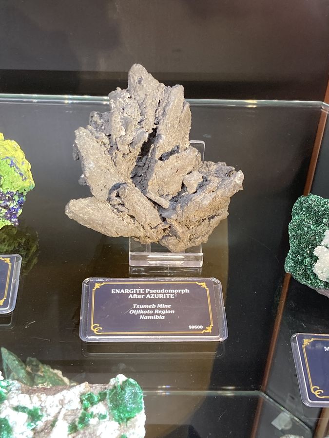 Enargite (ps Azurite), Tsumeb Mine, Namibia.JPG