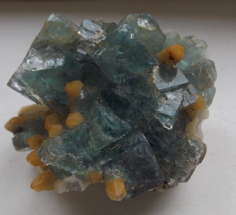 Fluorite with quartz - Carn Brea, East Pool Mine, Cornwall.JPG