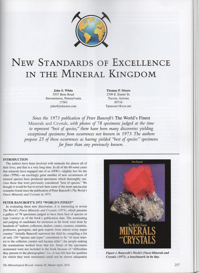 New Standards of Excellence in the Mineral Kingdom - Mineralogical Record March-April 2014.jpg
