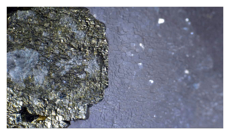 PYRITE ON FLUORITE - UNDER THE SCOPE 4.jpg