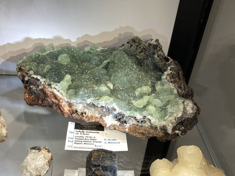 Smithsonite, (cuprian), Toussit-Bou Beker Mining District, Morocco.JPG