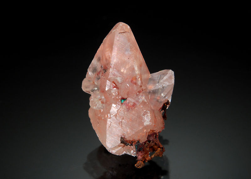 TN409 Copper in calcite - Quincy Mine, Hancock, Houghton County, Michigan.jpg