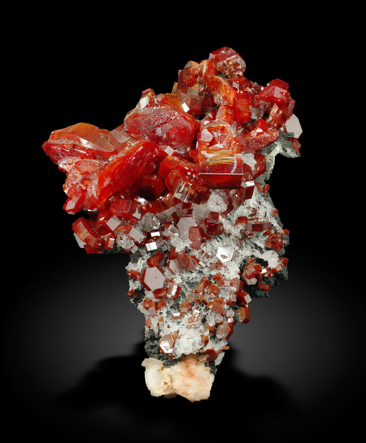 Vanadinite with Gypsum and Baryte - ACF Mine_Mibladen_Morocco.jpg