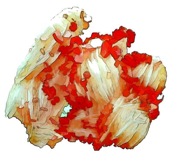 Vanadinite with Barite - Mibladen Morocco.jpg